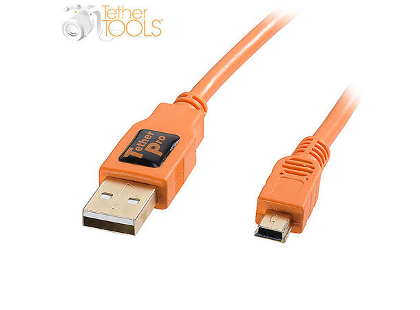 TetherPro USB 2.0 Male to Mini-B 5-pin Hi-Vis Orange 4.6m